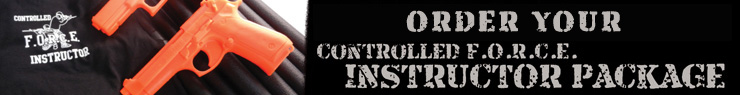 Controlled F.O.R.C.E. Instructor Package includes Training Batons, Training Guns, Instructor T-shirt